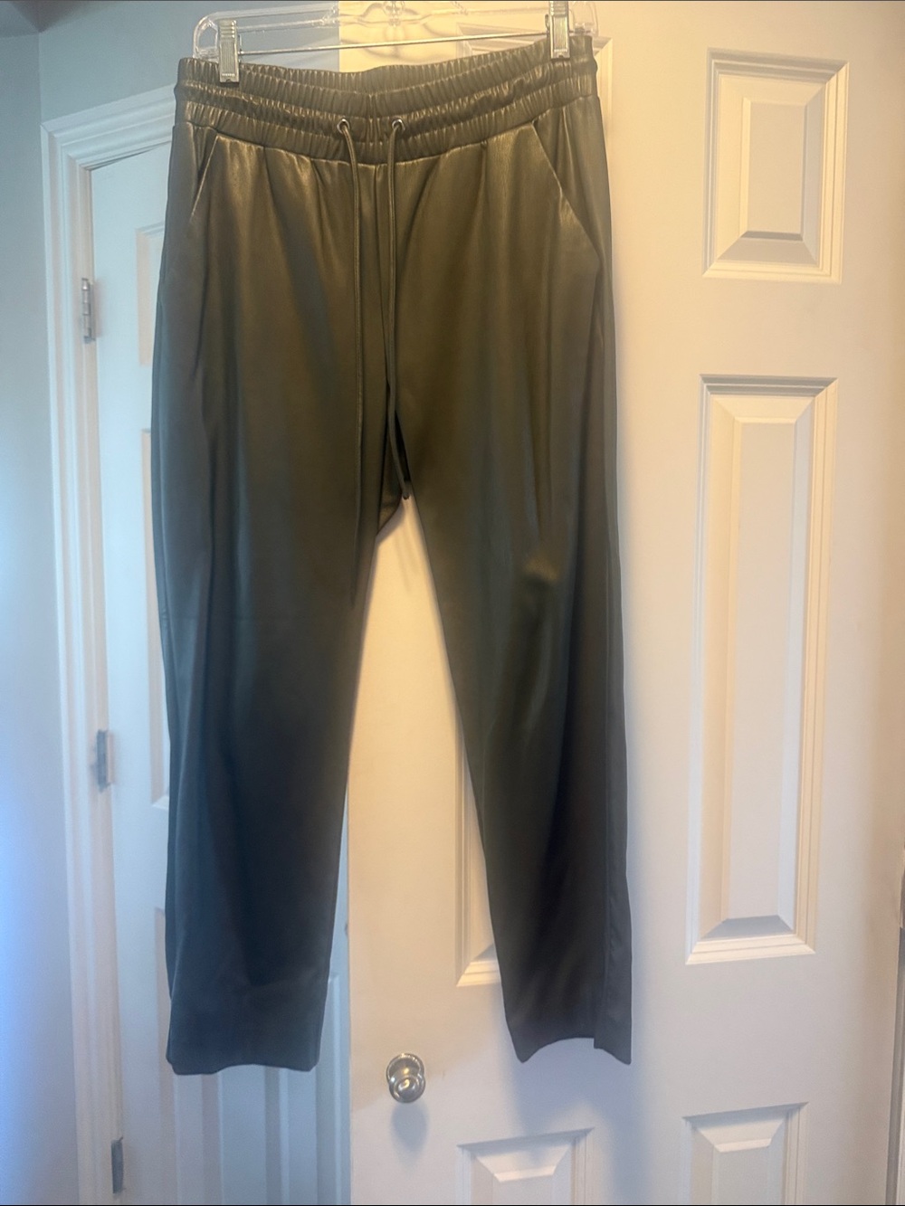 LOFT Olive Green Cropped Drawstring Pants